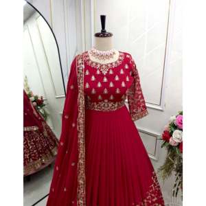 Hermoso Vestido de Fiesta con Corte en A y Dupatta, Elegante Silueta Pent - Product Image 5