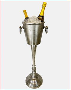 Standing Floor Silver Champagne <b>Bucket</b> Distressed Look Wine Cooler <b>Ice</b> <b>bucket</b> - Product Image 2