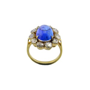 Bijoux en or 14 carats pour mariage, Tanzanite, diamant, pierres précieuses, bague de luxe pour femmes - Product Image 3