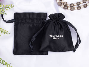 Wholesale Black Satin Lightweight Customized Size Jewelry Container Luxury Soft <b>Drawstring</b> <b>Pouches</b> for Jewelry Packaging Jewelry - Product Image 6