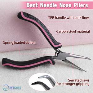Stainless Steel Mini Bent Needle Nose Pliers with Serrated Jaw <b>Soft</b> Grip for Jewelry Making <b>Wire</b> Wrapping and Object Gripping - Product Image 3