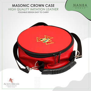 Estuche para Gorra y Corona de Alto Sacerdote Rojo, Estuche Masónico del Arco Real, Cierre de Cremallera de Cuero, Bolsa de Transporte Ligera y Suave, Personalizable - Product Image 4