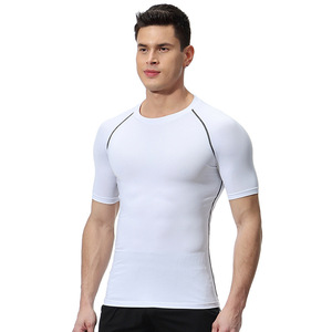 Camiseta de compresión de alto rendimiento para hombre, para entrenamiento físico, correr, gimnasio, ropa deportiva atlética, ajuste elástico - Product Image 4