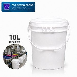 18L Printing Ink <b>Bucket</b> <b>with</b> Flat <b>Lid</b> for Printing Materials, Leak-Proof Round Container - Product Image 1