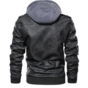 Chaqueta de Cuero Genuino de Piel de Vaca Personalizada de Fábrica, Chaqueta de Motero con Cuello Clásico para Hombre, Estilo Moderno para Primavera y Otoño - Product Image 4