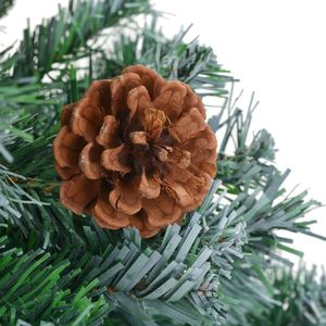 Grand sapin de Noël vert avec des pointes blanches en plastique et métal - Product Image 5