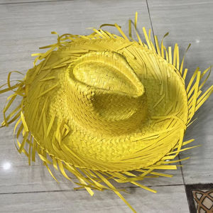 Sombrero Mexicano Unisex Bordado con Hierba Natural para Adultos, Venta al por Mayor, Stock a Granel para Compradores de Artículos de Playa, Fiestas, Verano y Viajes - Product Image 1