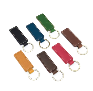 Leather <b>Key</b> Chain Premium Quality Leather <b>Key</b> Chain Rectangle Shape Customized Durable Metal <b>Ring</b> Multi Color Options - Product Image 1