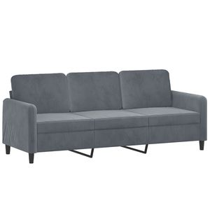 Sofá de 3 Plazas para Sala de Estar en Terciopelo Gris Oscuro, 100% Poliéster con Estructura Metálica Textilene - Product Image 2