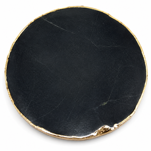 Natural Black <b>Agate</b> <b>Coaster</b> Gold Edge Polished Stone Round Plate Crystal <b>Coaster</b> Home Decor Gift Wholesale Supplier Manufacturer - Product Image 1