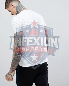 T-shirt blanc à manches courtes pour homme avec imprimé lettres sur le devant, coupe ajustée, col rond, en jersey de coton décontracté - Product Image 3