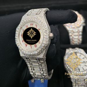 นาฬิกาเพชรหรูสำหรับผู้หญิง Pahal Jewels ตัวเรือนสแตนเลสขนาด 41 มม. หน้าปัดอนาล็อก คริสตัลแซฟไฟร์ ระบบกลไกอัตโนมัติ แสดงวันที่แบบซ่อน - Product Image 4