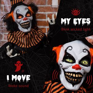 Clown da Circo Animatronico a Grandezza Naturale Parlante con Suono e Movimento per Halloween - Product Image 5