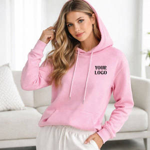 Sweat à capuche tendance personnalisé avec logo pour femme, style streetwear, coupe oversize, en molleton de coton épais mélangé, col montant, pull-over oversize pour femme - Product Image 1