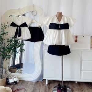 Trendy Korean Two Piece Skirt <b>Set</b> Puff Sleeve Top and A-Line Mini Skirt for Summer Casual Outfit - Product Image 4