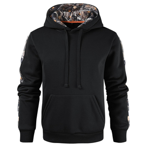 Sudadera con Capucha de Camuflaje Negra para Hombre, Manga Larga con Bolsillo, Ropa Casual para Exteriores - Product Image 3