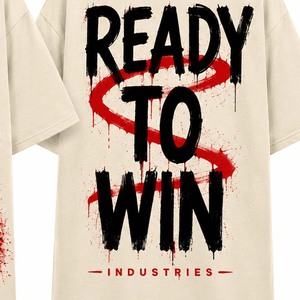 T-shirt imprimé à manches courtes pour homme Ready To Win Industries, style streetwear, col rond, coupe classique, tissu jersey 100% coton - Product Image 5