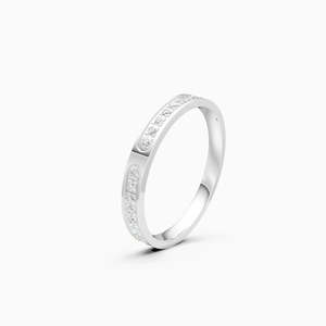 Bague Ronde Tendance en Diamant de Laboratoire pour Usage Quotidien, 0,14 Carat, en Or Jaune, Blanc et Rose 9K - Product Image 3