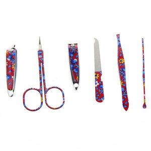 Kit de manucure et pédicure de voyage 6 en 1, couverture souple, imprimé fleurs, pour femmes, hommes, filles, garçons, cadeau de Noël - Product Image 2