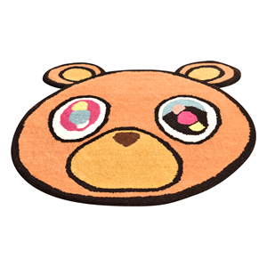 พรมขนสัตว์อะคริลิกรูปสัตว์ถักมือแบบกำหนดเอง Kanye Graduation Dropout Bear Carpet Hypebeast สำหรับตกแต่งบ้าน - Product Image 1