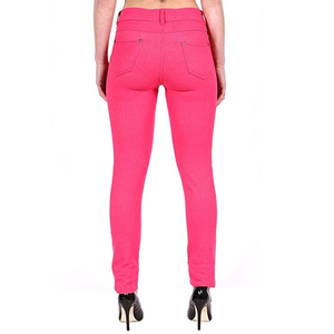 Jeggings Rosa Ajustados de Cintura Media Elásticos para Mujer, Tallas Grandes, Casuales, Lavados, para Adultos, Pantalones Vaqueros, Precio al por Mayor - Product Image 3