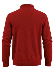 Cardigan décontracté pour homme à col montant et fermeture éclair, en tissu modal anti-boulochage, coupe classique légèrement extensible - Product Image 2