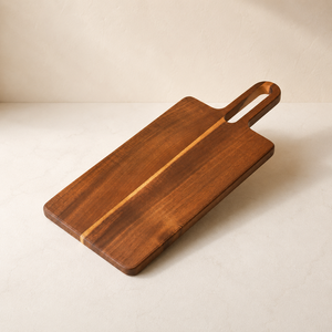Planche à découper en bois d'acacia de qualité supérieure avec longue poignée, planche à découper en bois faite à la main pour la cuisine, le restaurant et la présentation des aliments - Product Image 1