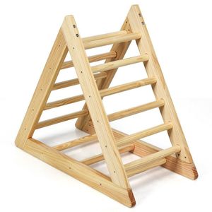 Structure d'escalade intérieure en bois en forme de triangle pour l'apprentissage des marches des tout-petits - Product Image 1