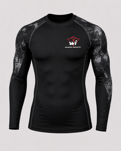 Camiseta de Compresión de Manga Larga Personalizada para Hombre, Secado Rápido, Ropa Deportiva para Gimnasio y Entrenamiento, Diseño de Manga Negra y Gris - Product Image 1