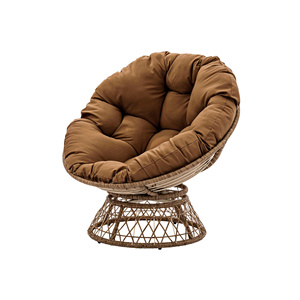 Fauteuil Papasan pivotant en rotin moderne, imperméable, pour l'extérieur, avec siège rembourré - Product Image 5