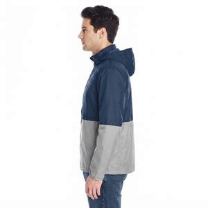 Men's Two Tone Hooded Windbreaker <b>Jacket</b> Full Zip <b>Lightweight</b> Water Resistant Outdoor Casual Sports Coat - Product Image 3
