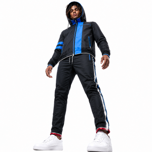 Traje Deportivo de Nylon Repelente al Agua con Puños Elásticos y Cordón Ajustable, Estilo Urbano, con Paneles, Logotipo Personalizado, Venta al Por Mayor, OEM - Product Image 1