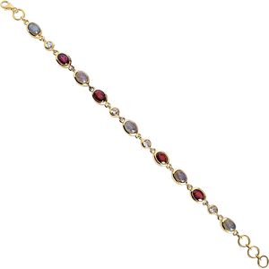 Pulsera de Labradorita, Granate y Cuarzo Cristal en Plata de Ley 925 Chapada en Oro, Joyería Hecha a Mano, Regalo para Ella - Product Image 5