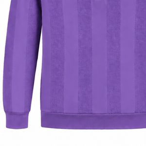 Suéter Polo de Punto para Hombre, Color Violeta Morado, Manga Larga, Diseño de Rayas Verticales Texturizadas, Puños Acanalados, Estilo Casual Premium - Product Image 5