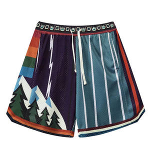 Shorts en coton épais pour hommes, imprimés floqués, décontractés, pour l'été, la plage, le sport, élégants et confortables - Product Image 1