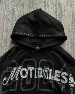 Sudadera con Capucha Extra Grande Personalizada con Gráficos de Diamantes de Imitación Negros, Sudadera Unisex de Estilo Urbano Vintage, Sudadera de Alta Calidad de Algodón y Felpa - Product Image 3