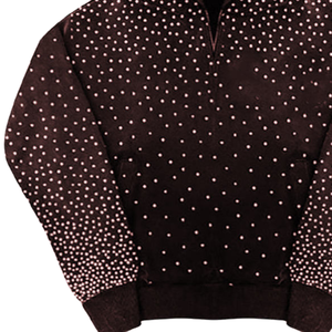 Sudadera con capucha de calidad premium con elegante diseño de puntos de diamantes de imitación, tela suave, ajuste cómodo, perfecta para ropa urbana y moda de invierno. - Product Image 2