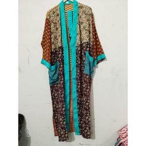 Vestido de seda tipo kimono para estar en casa, vestido de fiesta para mujer, vestido de noche estilo bohemio, ropa de dormir, vestido kimono, bata kimono larga de seda para mujer - Product Image 6