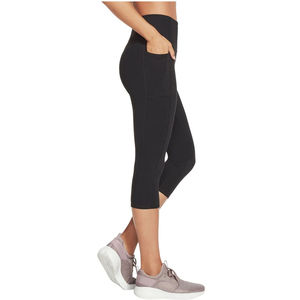 Women's High Waist <b>Capri</b> <b>Leggings</b> Black Knitted Spandex Nylon Sporty Stretch Breathable All Seasons - Product Image 3