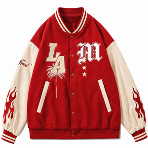 URBANGAZER Custom <b>Men's</b> Premium Vintage <b>White</b> 100% Wool Varsity <b>Jacket</b> Eco-Friendly Winter Patchwork Chenille Embroidery - Product Image 2