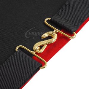 Tablier maçonnique de Haut Prêtre du Chapitre Royal Arch - Ruban rouge avec franges et pompons - Product Image 3