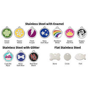 RedDingo Pet <b>ID</b> <b>Tag</b> - Normal <b>Tag</b> Design - Stainless Steel - Clover Green (Large) - Product Image 1