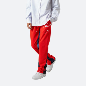 Pantalon de survêtement évasé pour homme de haute qualité, en molleton léger, style streetwear, coupe évasée tendance, coupe-vent - Product Image 4