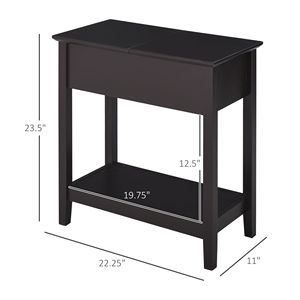 Tavolino da Caffè Robusto ed Ecologico con Coperchio Ribaltabile, Cerniera e Ripiano Inferiore per Soggiorno - Product Image 3