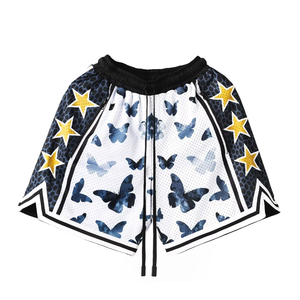 Shorts de basketball rétro authentiques pour hommes, personnalisés pour équipes universitaires, broderie 3D écologique, couleur unie, sur mesure - Product Image 2