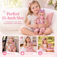 Poupées Reborn Babeside Lyle de 15 pouces en vinyle intégral, poupées réalistes, bébé fille souriante, cheveux sculptés à la main, vente en gros