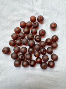 Perles en verre soufflé givré de 16 mm, 18 mm et 20 mm en gros |   Grandes perles en verre mat de style lampwork |   Boîte à bijoux en perles bleu sarcelle et bordeaux de grande taille - Product Image 2