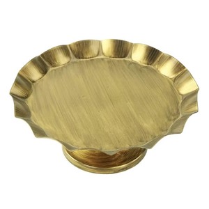 Round Flower Shape Metal <b>Cake</b> <b>Stand</b> Handmade Gold Finish Decorative Display Tray - Product Image 1