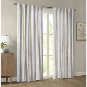 Tappeto a righe in Poly stampato pannello tenda con fodera elegante mantovana per la decorazione della casa - Product Image 1