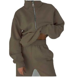 Servicio OEM Personalizar Conjuntos de ropa de chándal de mujer Moda Tallas grandes Cremallera Lavado ácido Trajes de chándal de mujer para la venta 2026 HI - Product Image 3